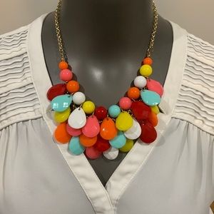 Beaded multicolored necklace and earrings